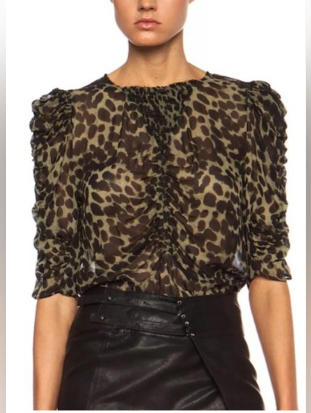 NWT ISABELMARANT ETOILE TOP Sz 4 In Green & Black Color.